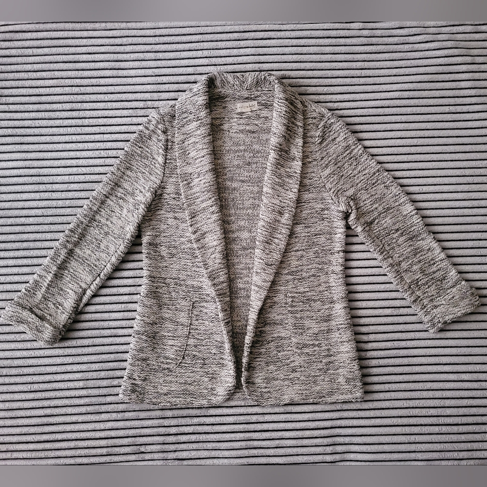 Maison Jules White/Black Sweater Blazer with 2 Front Pockets Size Small